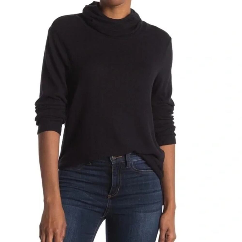 Bobeau Women's Cowl Sweater SKI winter Face Cover SMALL Black NWT Lightweight